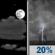 Saturday Night: Partly Cloudy then Slight Chance Showers And Thunderstorms