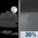 Thursday Night: Partly Cloudy then Chance Rain Showers